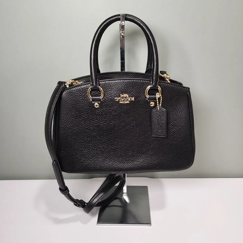 NWT Coach CAL54 Savannah Small Carryall Bag In Leather/Gold/Black